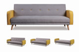 Modern Small Space Configurable Fabric Sofa Bed, Light Grey (HC064-1)