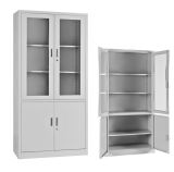 Full Height up Glass Down Metal Swing Door Office Use Storage Filing Cabinet