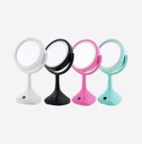 Plastic LED Makeup Mirror with USB Plug and 5X Magnify
