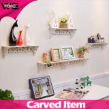Assembled DIY White Plastic Wall Display Shelves for Home