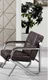 Modern Leather Bench Office Sofa with Stainless Frame B27# in Stock 1+1+3