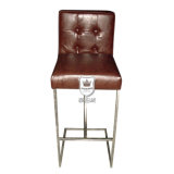 Modern Hot Selling Stainless Steel Bar Chair in Leather