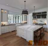 Expansive Marble Top Island with Wicker Counter Stools Wardrobe Design (BY-W-74)