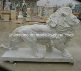 Stone Lion Carving Sculpture for Garden Decoration