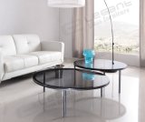 2015 Grey Glass Round Table in Home
