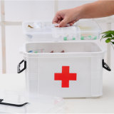 Latching Handles White Household Plastic Box Medicine Bin