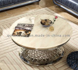 Mirror Stainless Steel Frame Round Coffee Table