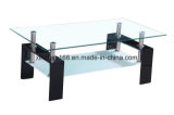 Double Glass Black Frame Coffee Table