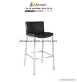 Stainless Steel Frame Leather Seat Fixed Bar Chair