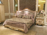 0067 Solid Wood Hand Carved Distressed Painting Classical Bed
