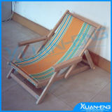 Folding Wooden Beach Chair Canvas