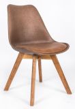Plastic+Wood Back PU Covered Foam Cushion Bamboo Legs Chair