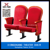 Red Auditorium Chair Wooden Armchair Cover Church Chair