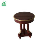 Brown Oak Wood Round Coffee Tables Comercial Furniture Customized