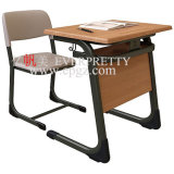 Cheap School Desk and Chair Manufacturers Wooden School Furniture Price List Study Single Classroom Desk and Chair Attached