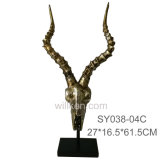 Resin Wall Sculptures Decorative Antelope Skull Trophy Wall Statue