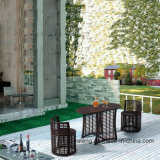 Top Quality Outdoor Patio Wicker PE-Rattan Garden Furniture Dining Set by Chair and Two Layer Side Table (YT591) Using for Balcony Set