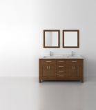 Modern Wall Mounted Solid Wooden Double Basin Bathroom Cabinet