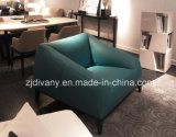 Italian Fashion Style Blue Leather Single Sofa (D-76A)