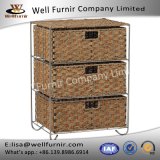 Well Furnir T-072 Household Rattan 3-Drawer Storage Bar Cart