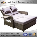 Well Furnir Wicker Love Seat Daybed with Cushion WF-17021