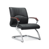 Black Bonded Leather Visitor Chair Meeting Chair for Sale (HY-128H)