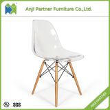 Pure White Firm and Convenienit Seat Dining Chair with Wooden Base (Arabela)