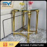 Gold Steel Frame with Clear Tempered Glass Side Table