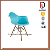 Blue Color Plastic Chair Wooden Leg Replica Daw Chair