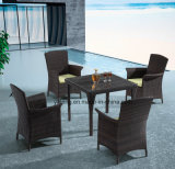 Cheap Set PE-Rattan Outdoor Garden Furniture Dining Set with Chair & Table (YTA026&YTD446-4)