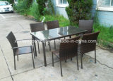 Garden Set Outdoor Furniture Square Wickerl Rattan Dining Table Set