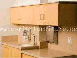Factory Selling Corian Counter with Washing Basin Hospital Cabinets