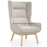 Popular Design Elegant Crushed Velvet White Lounge Wingback Fabric Sofa Chair