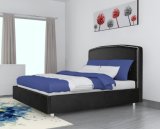 American Style Leisure Top Headboard Leather Bed