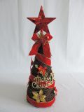 75cm Rattan/Red Ribbon Artificial Christmas Gift Home Table Decoration