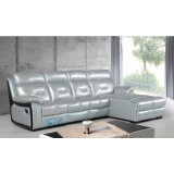 Gray Leather L Shaped Leather Sofa Corner Recliner Sofa 6041L