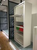 Tambour Door Steel Filing Cabinet with 4 Shelves