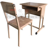 Plastic and Steel Single School Desk and Chair
