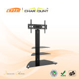 High Quality 3 Tier Tempered Glass LCD TV Base Stand Bracket Left &Right Rotatable (CT-FTVS-F204B)