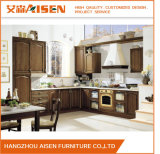 Modular Customize Dark Wood Color Solid Wood Kitchen Cabinet