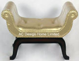 PU Leather/Wooden Ottoman Single Seat Bench