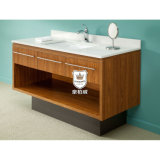 America Hotel Solid Wood Bathroom Cabinet 3 Drawers with Faux Stone Top