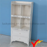 European Antique Style White Wooden Bookcases with Two Drawer