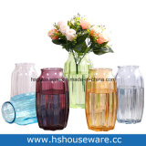Octagonal Multicolor Home Decoration Glass Vase