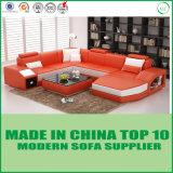 Living Room Furniture Modern Design Leather Sofa with LED Lights