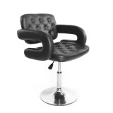 Adjustable Quilted Leather Salon Beauty Stool Barber Styling Chair