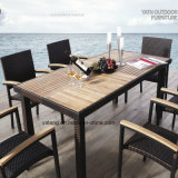 Modern Design Outdoor Garden Furniture Teak Table with Stackable Chairs Dining Set (YT505) by 6-10person