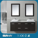 2016 America Style Solid Wooden Bathroom Furniture with Double Sink