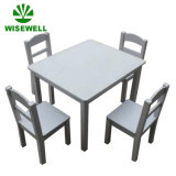 Wood Square Kids Furniture School Table with 4 Chairs
