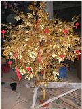 Gold Fiber Glass Truck Artificial Banyan Tree for Festival Decoration
